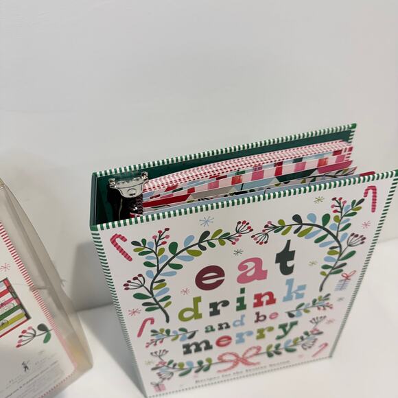 Holiday Christmas Eat Drink and Be Merry Recipe File Cookbook Folder Journal - Picture 4 of 12